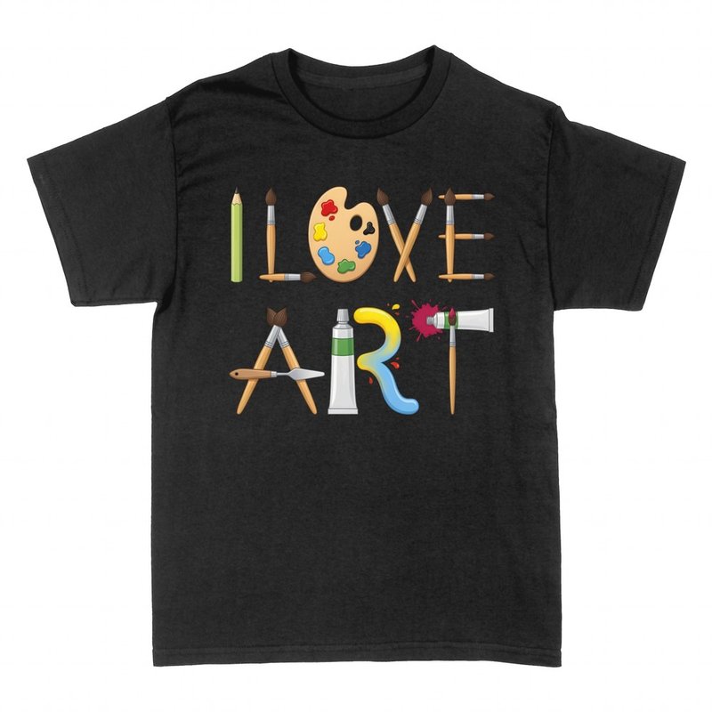 T-shirts: J'aime l'art en ustensiles de peinture