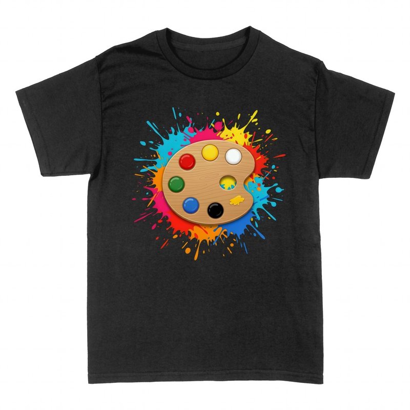 T-shirts: Palette de peintre avec &eacute;claboussures de couleurs