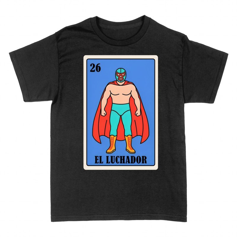 T-shirts: El Luchador, carte de loterie mexicaine