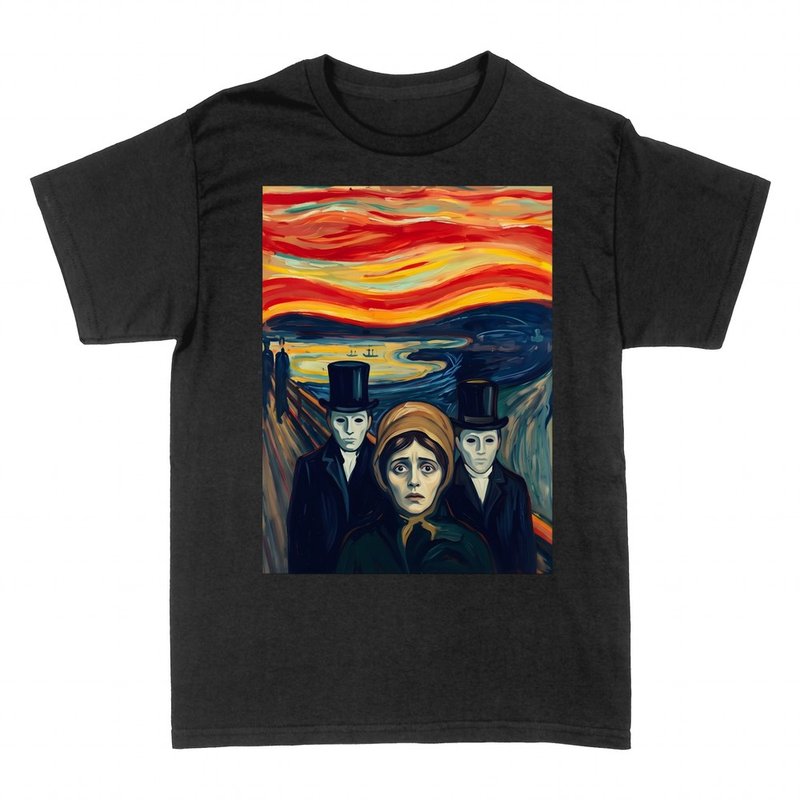 T-shirts: Angoisse expressionniste au ciel rouge