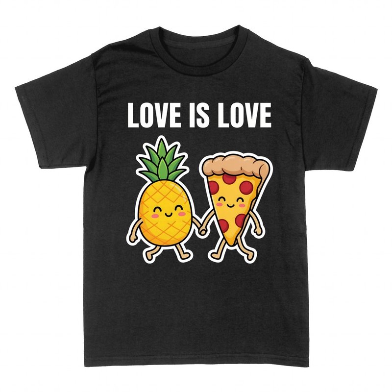 T-shirts: Ananas et pizza amoureux 