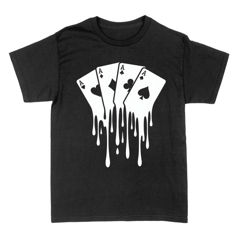 T-shirts: Quatre as avec encre d&eacute;goulinante