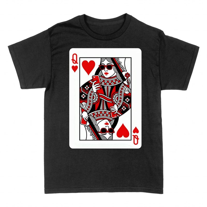 T-shirts: Reine de c&oelig;ur avec lunettes de soleil et mobile