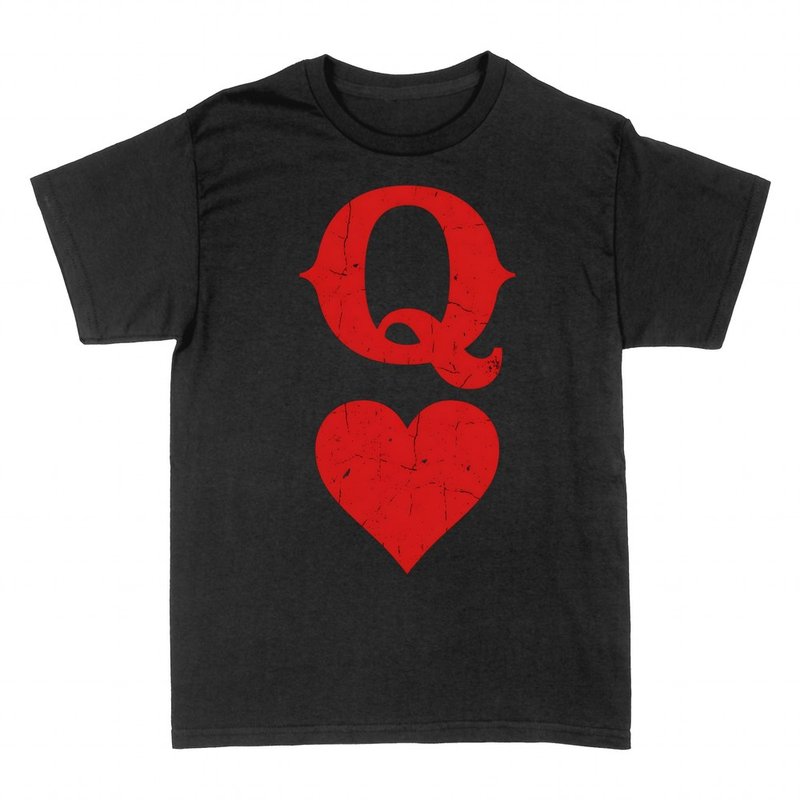 T-shirts: Reine de c&oelig;ur, Q et c&oelig;ur de poker