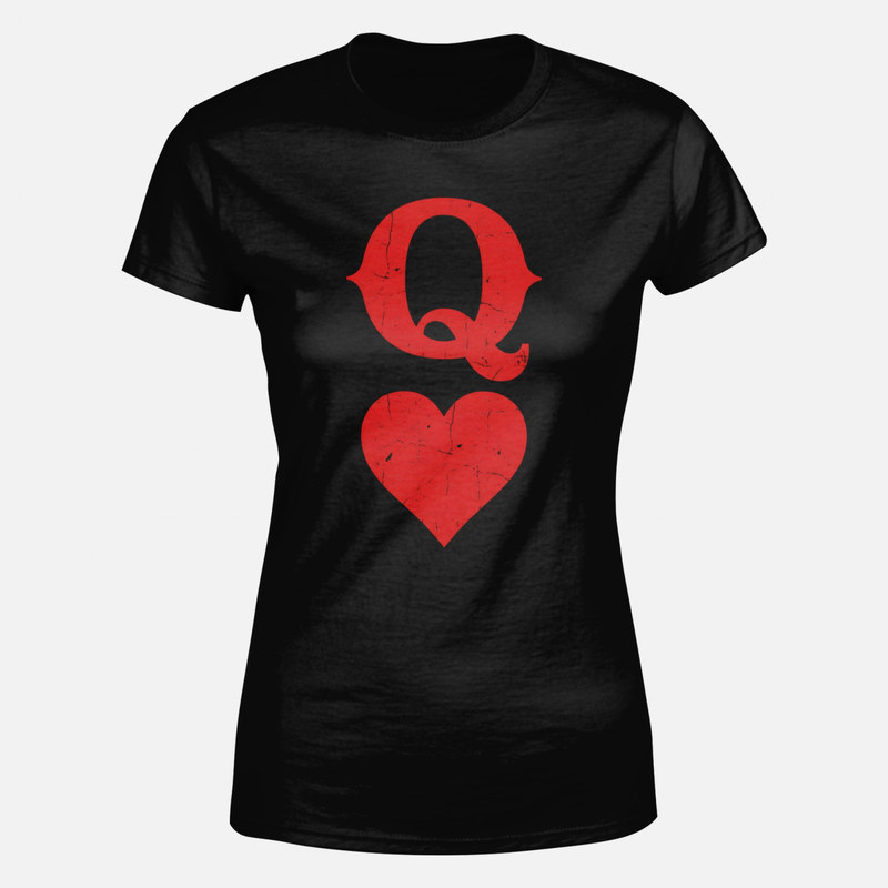 T-shirts: Reine de c&oelig;ur, Q et c&oelig;ur de poker