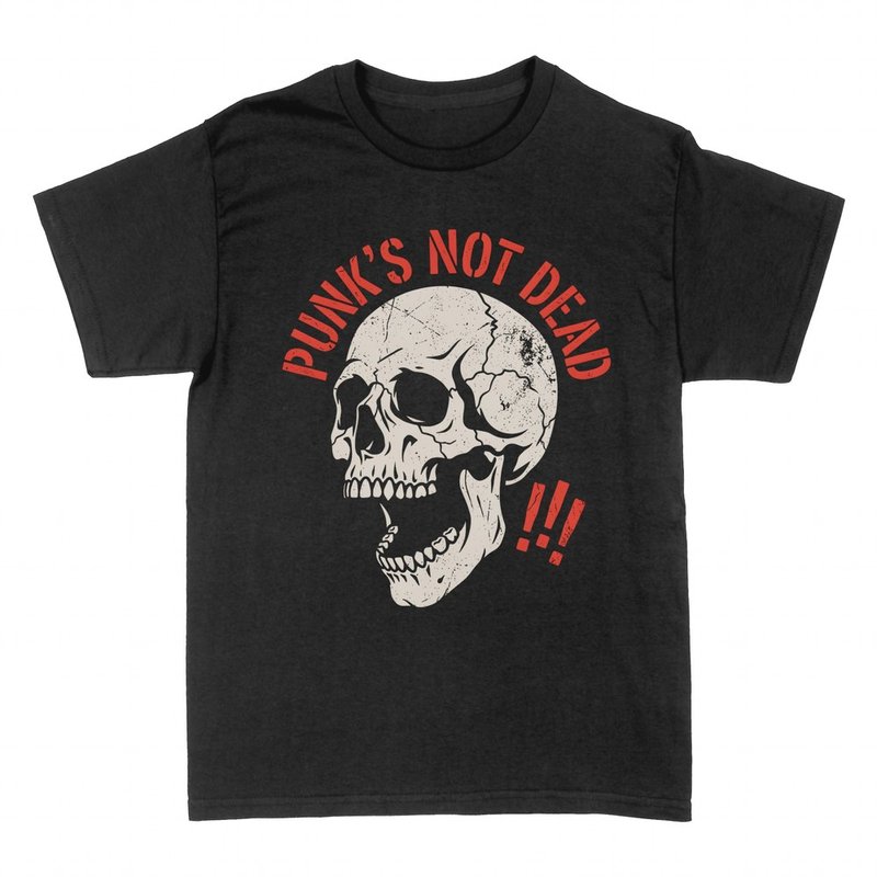 T-shirts: Cr&acirc;ne punk hurlant &laquo;Punk's Not Dead&raquo;