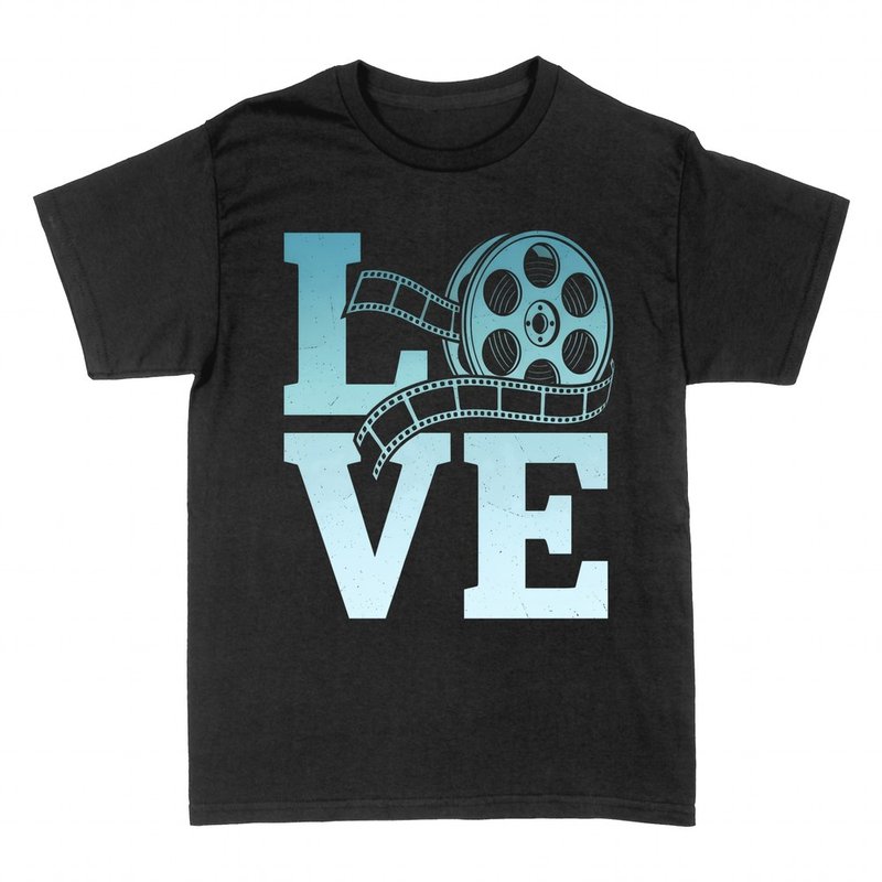 T-shirts: LOVE avec bobine de cin&eacute;ma