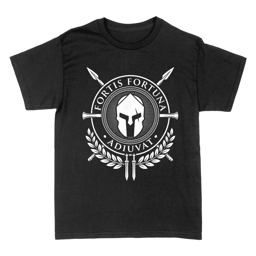T-shirts: Casque spartiate et devise Fortis Fortuna Adiuvat