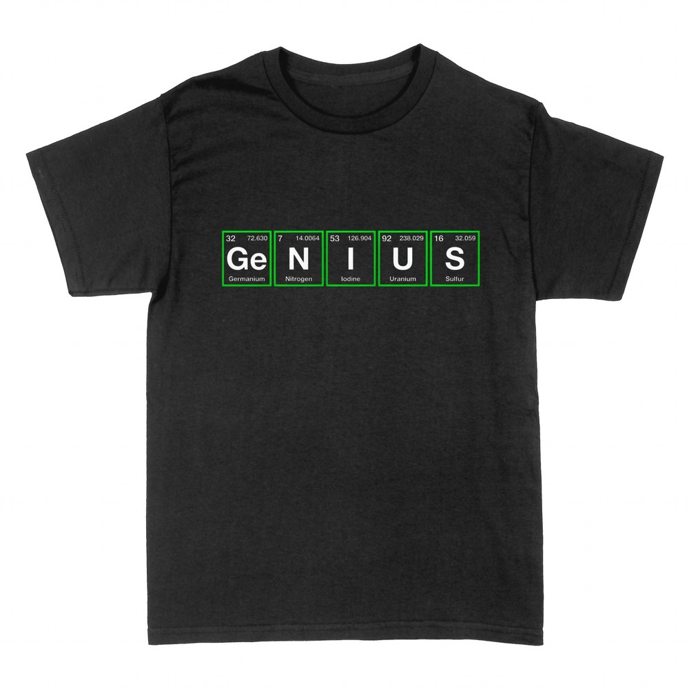 T-shirts: Genius &eacute;crit avec les &eacute;l&eacute;ments du tableau