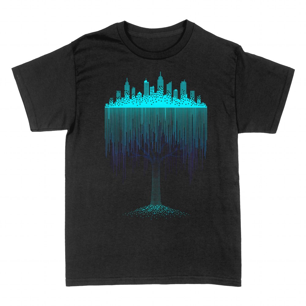 T-shirts: Saule digital et skyline