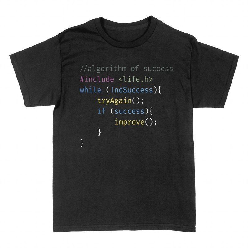 T-shirts: Algorithme du succ&egrave;s en code