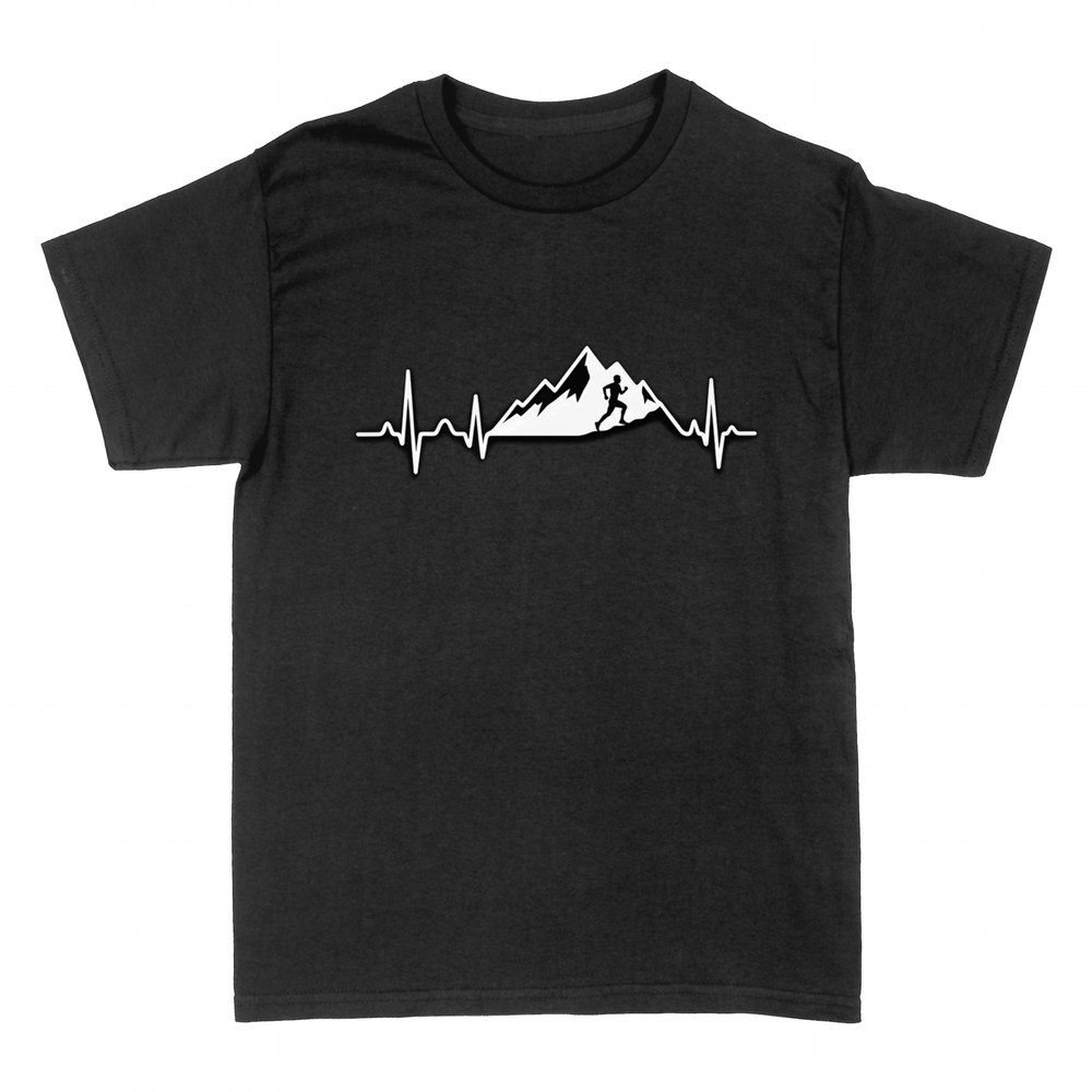 T-shirts: Battement de c&oelig;ur montagnes et coureur trail