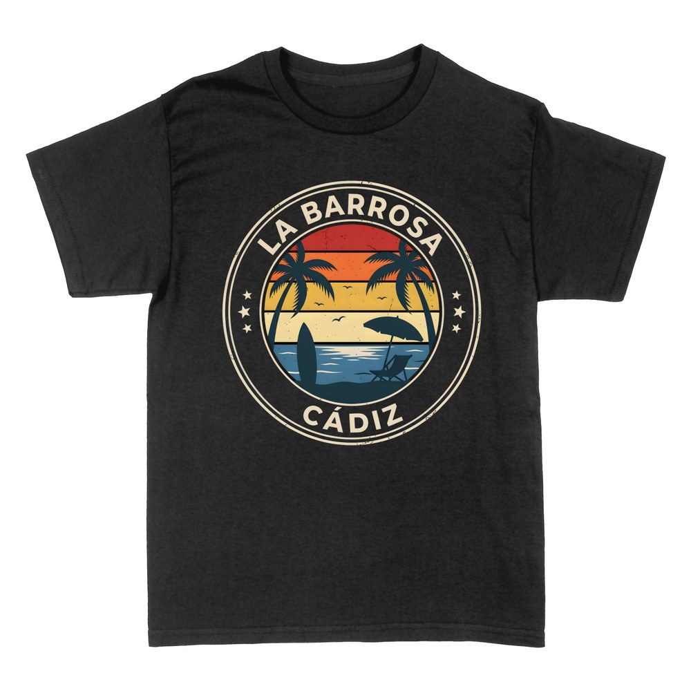 T-shirts: Plage La Barrosa C&aacute;diz embl&egrave;me r&eacute;tro