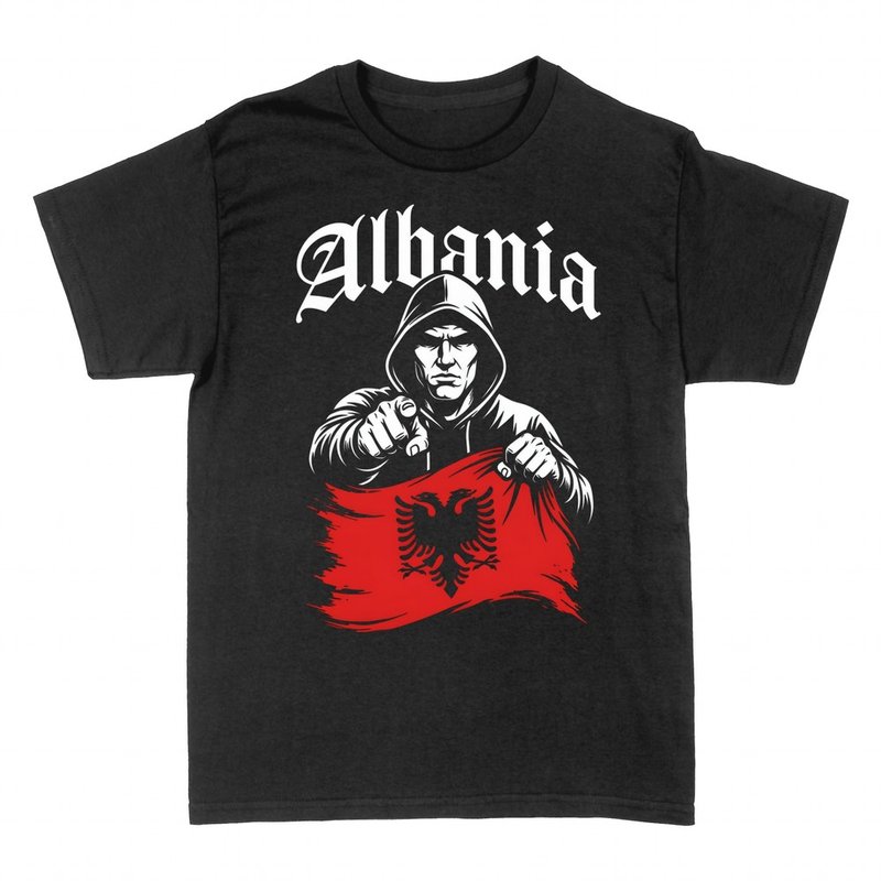 T-shirts: Albanie drapeau aigle et capuche