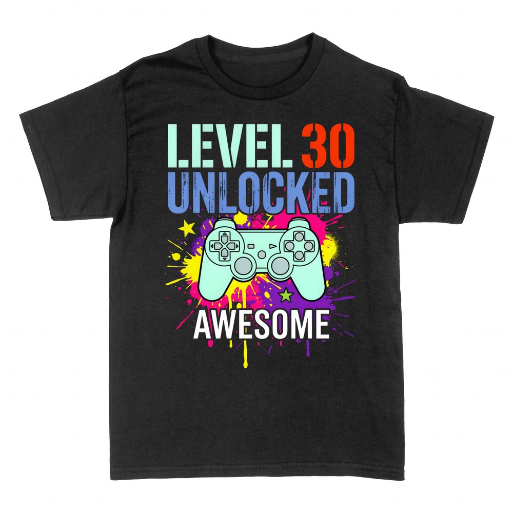 T-shirts: Level 30 Unlocked manette gamer