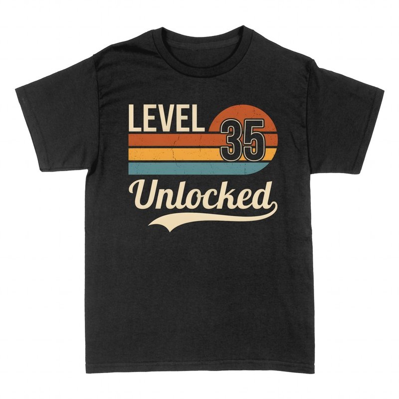 T-shirts: Level 35 Unlocked gamer r&eacute;tro