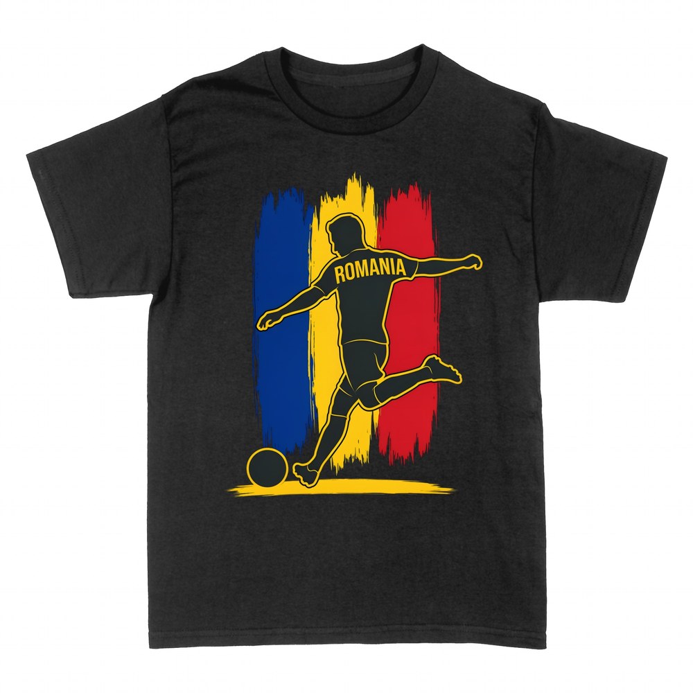 T-shirts: Footballeur drapeau Roumanie