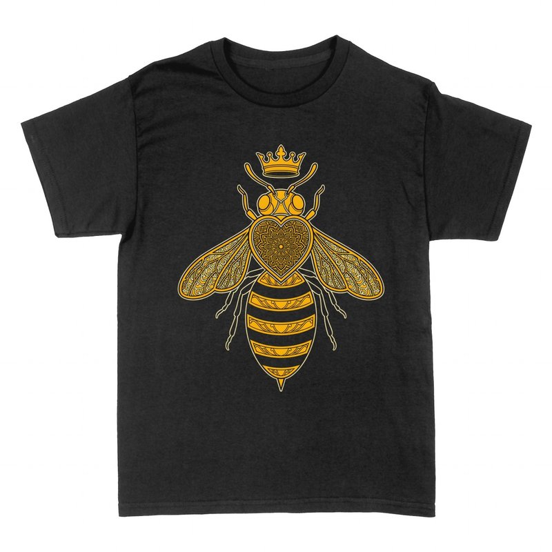 T-shirts: C&oelig;ur avec Couronne d'Abeille Reine