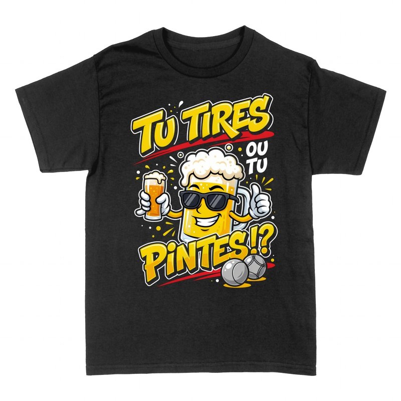 T-shirts: Tu tires ou tu pintes, chope &agrave; lunettes