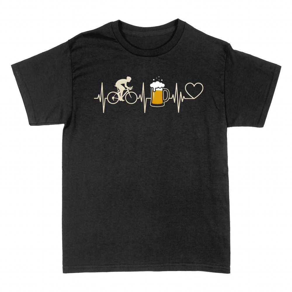 T-shirts: Battement de c&oelig;ur cycliste v&eacute;lo et bi&egrave;re