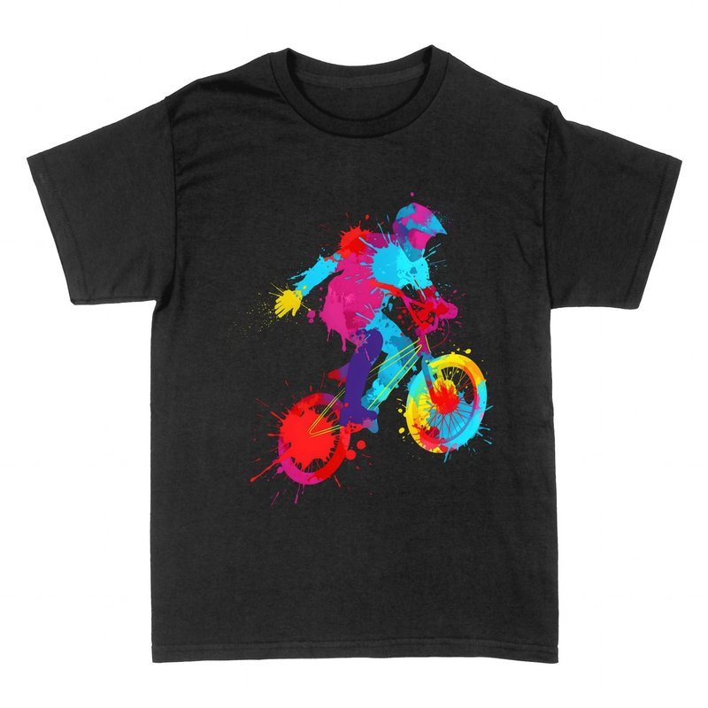 T-shirts: Cycliste acrobatique splash couleurs