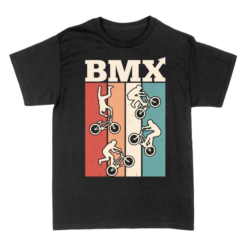 T-shirts: BMX Vintage R&eacute;tro 4 Panneaux