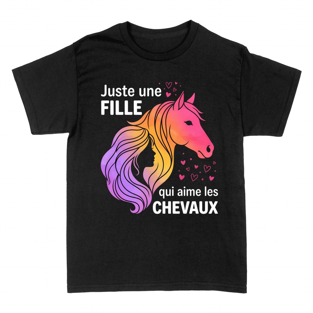 T-shirts: Fille qui aime les chevaux