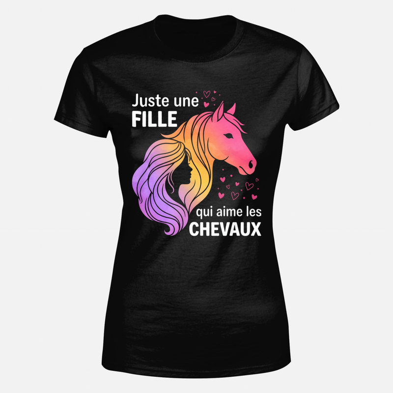 T-shirts: Fille qui aime les chevaux