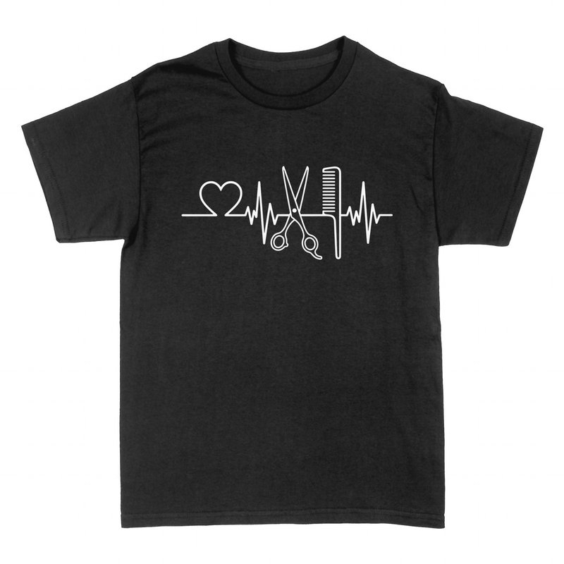 T-shirts: Coiffeur Rythme Cardiaque Ciseaux Peigne