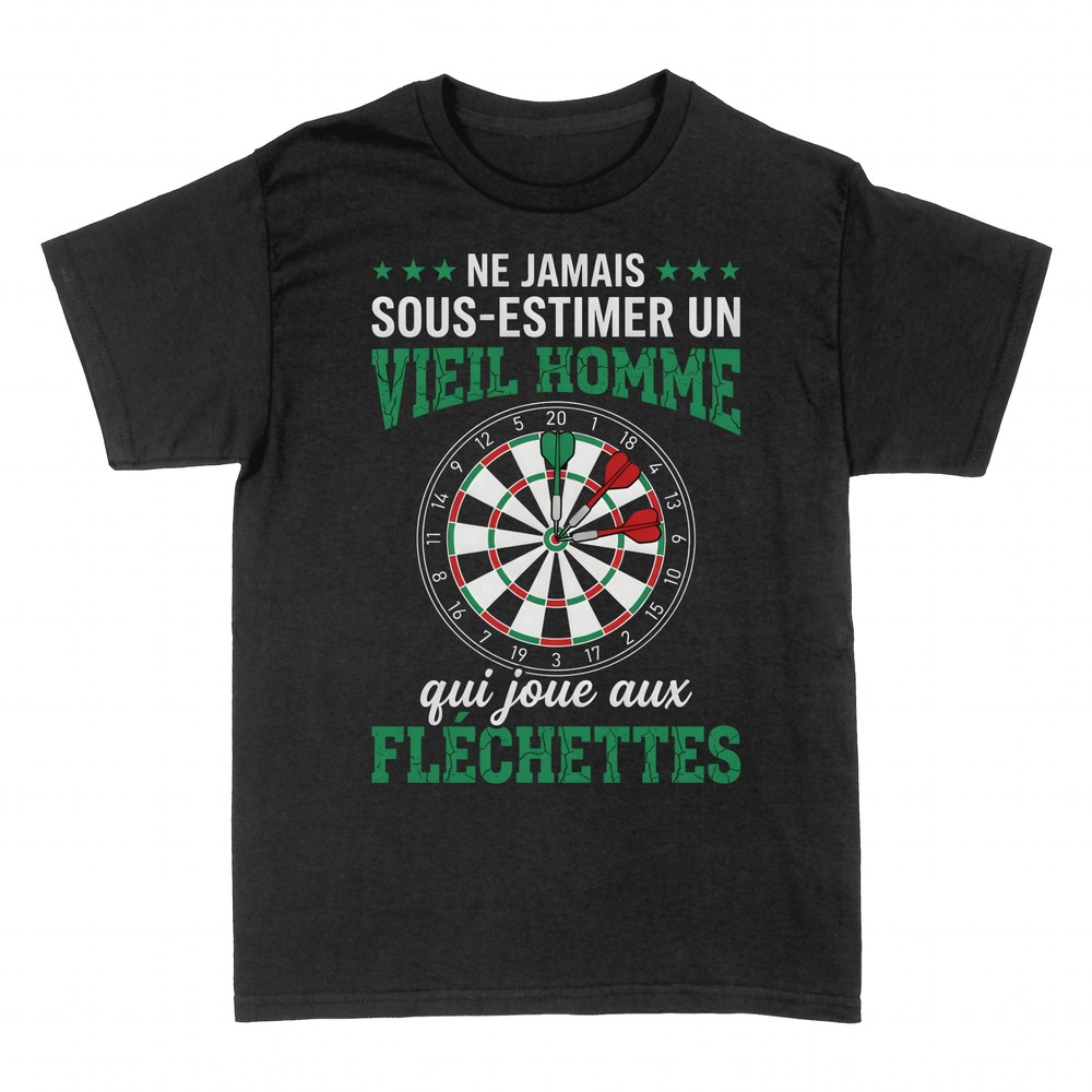 T-shirts: Vieil homme fl&eacute;chettes - humour
