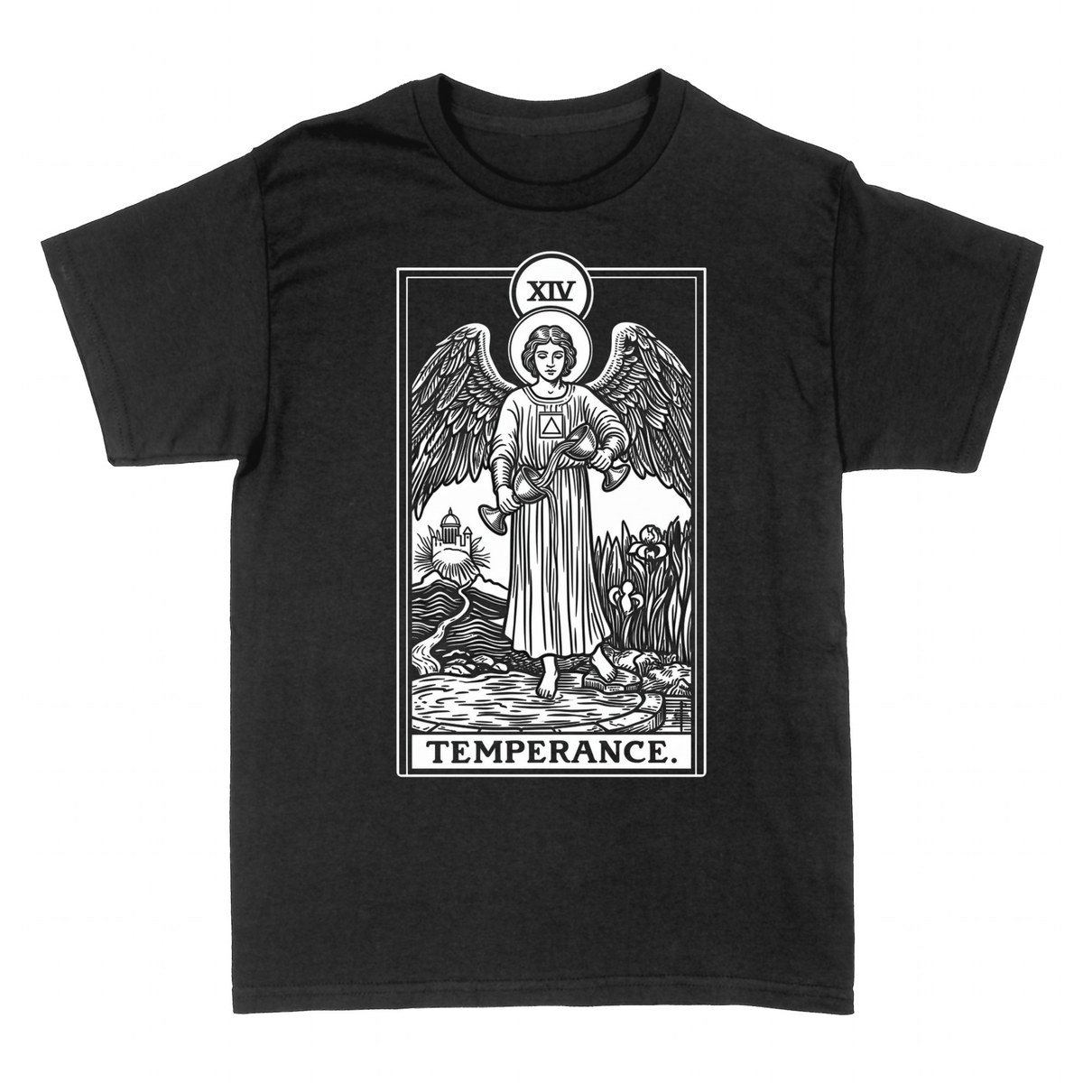 T-shirts: Arcane XIV Temp&eacute;rance &mdash; Gravure Tarot Classique