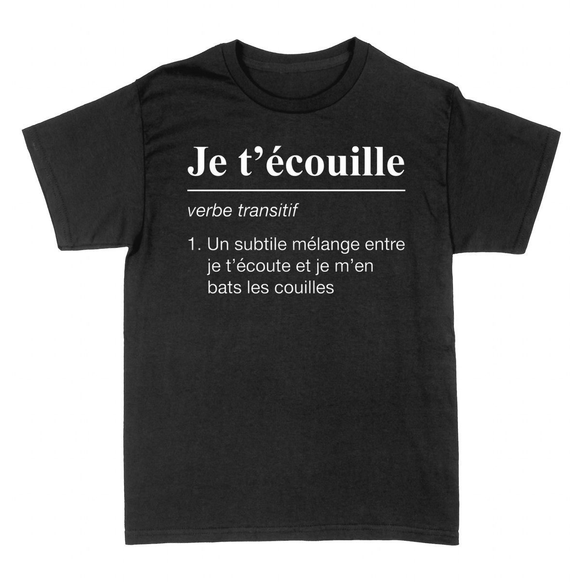 T-shirts: Je t'&eacute;couille &mdash; d&eacute;finition humoristique