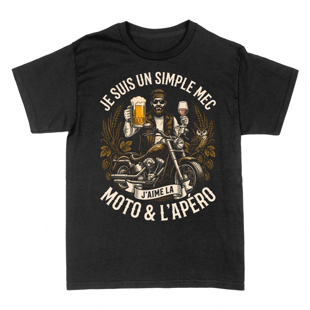 T-shirts: Simple Mec Moto &amp; Ap&eacute;ro