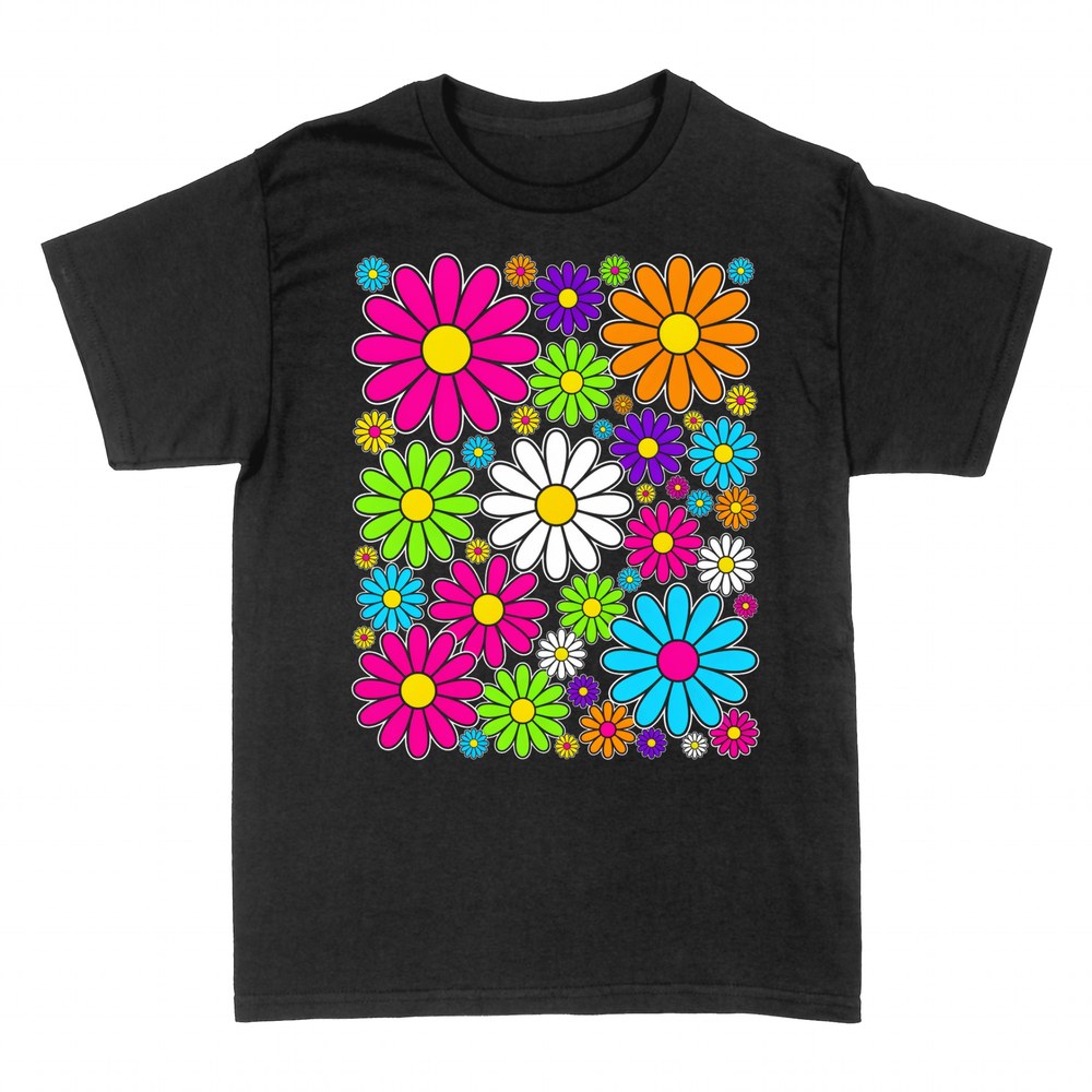 T-shirts: Marguerites color&eacute;es style r&eacute;tro