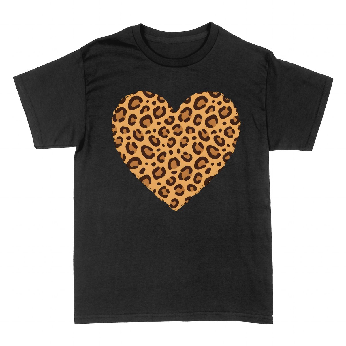 T-shirts: C&oelig;ur Imprim&eacute; L&eacute;opard