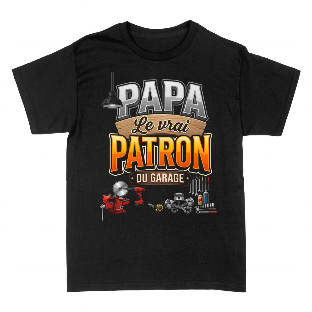 T-shirts: Papa Le Vrai Patron du Garage