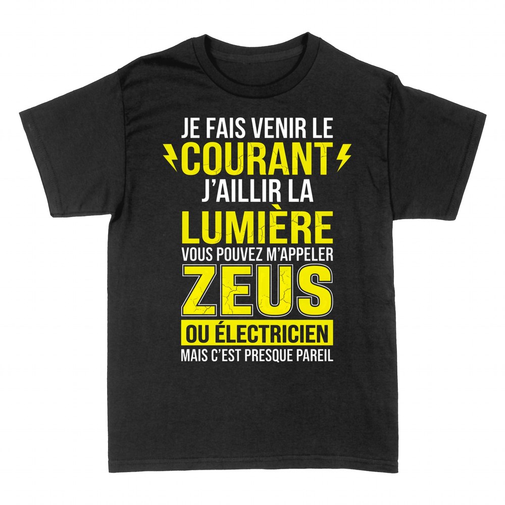 T-shirts: &Eacute;lectricien Zeus du Courant