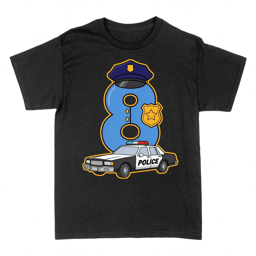 T-shirts: Chiffre 8 Policier Voiture de Patrouille