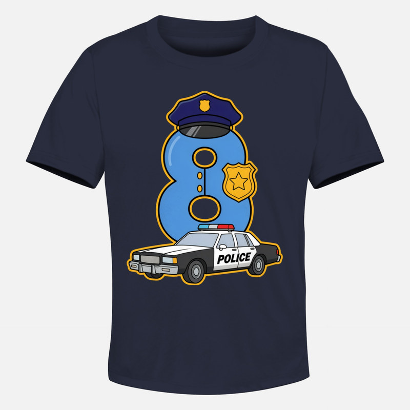 T-shirts: Chiffre 8 Policier Voiture de Patrouille