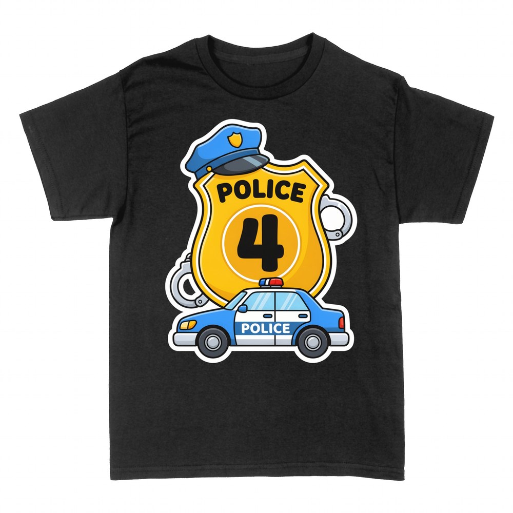 T-shirts: Badge d'Agent de Police Num&eacute;ro 4