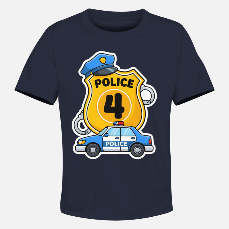 T-shirts: Badge d'Agent de Police Num&eacute;ro 4