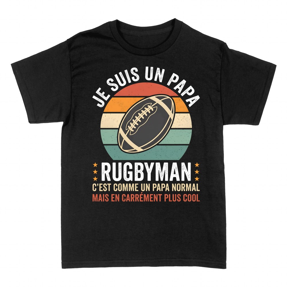 T-shirts: Papa Rugbyman Carr&eacute;ment Plus