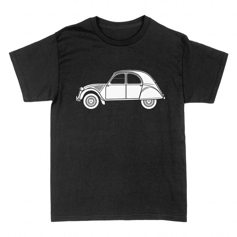 T-shirts: Voiture ancienne 2CV au trait blanc
