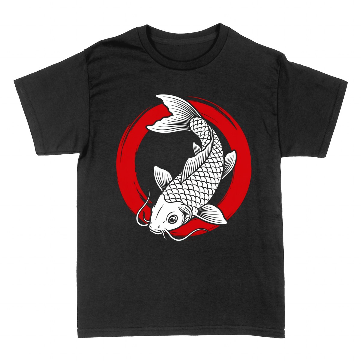T-shirts: Carpe Koi Japonaise Pinceau Rouge