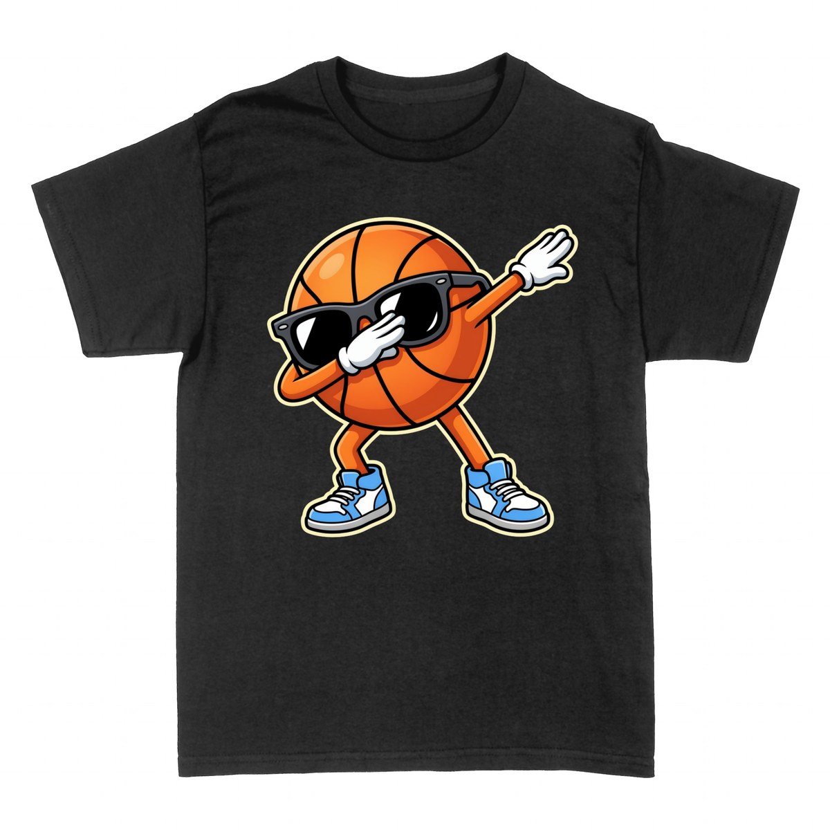 T-shirts: Ballon de Basket Dabbing avec Lunettes