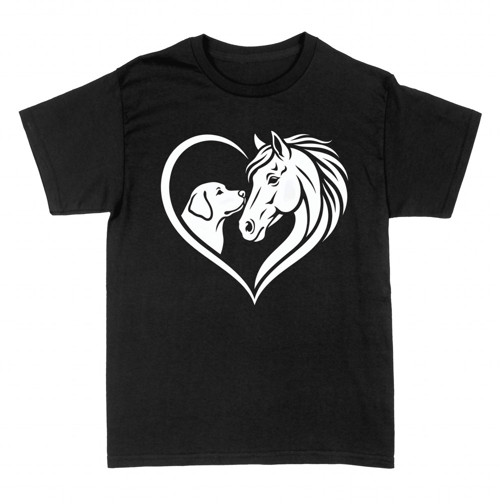 T-shirts: Cheval et Chien Unis par un C&oelig;ur