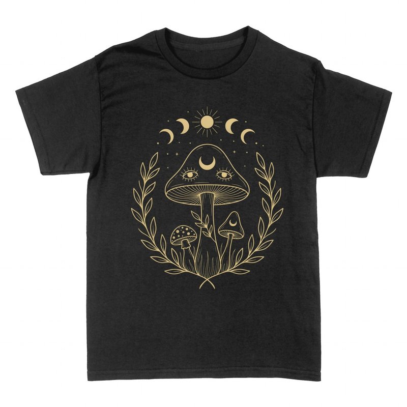 T-shirts: Champignons Mystiques et Lune C&eacute;leste