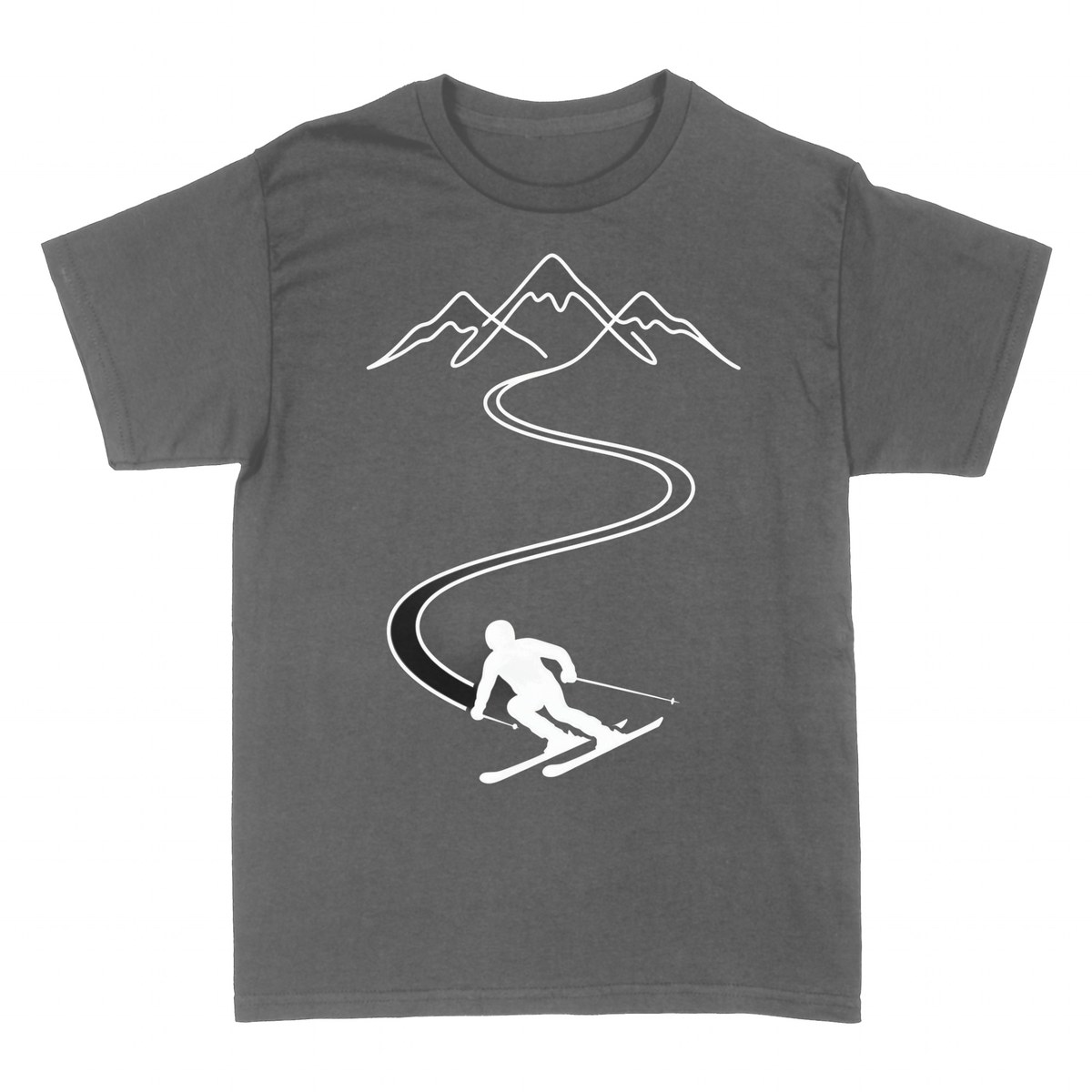 T-shirts: Skieur en descente dans la montagne
