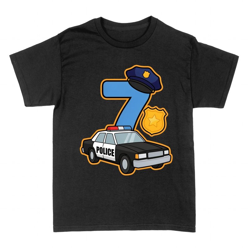 T-shirts: Policier Num&eacute;ro 7 Voiture de Patrouille