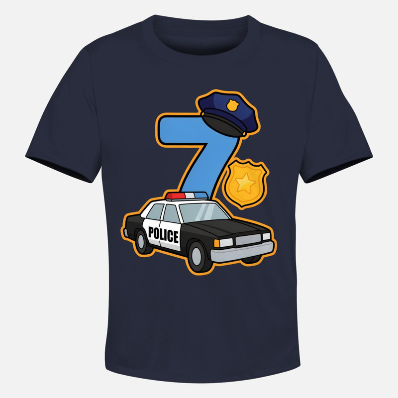 T-shirts: Policier Num&eacute;ro 7 Voiture de Patrouille